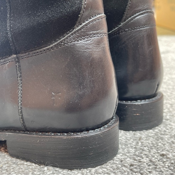 Frye Jayden Button Tall Black Leather/Suede Boots size 6.5B in EUC - Picture 7 of 16